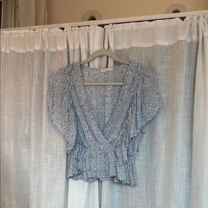 ILLA ILLA Light Blue Floral Blouse